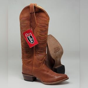 Justin Boots Women's Whitley Brown 15"  Cowboy Western Boots 4461 Size 6.5B New